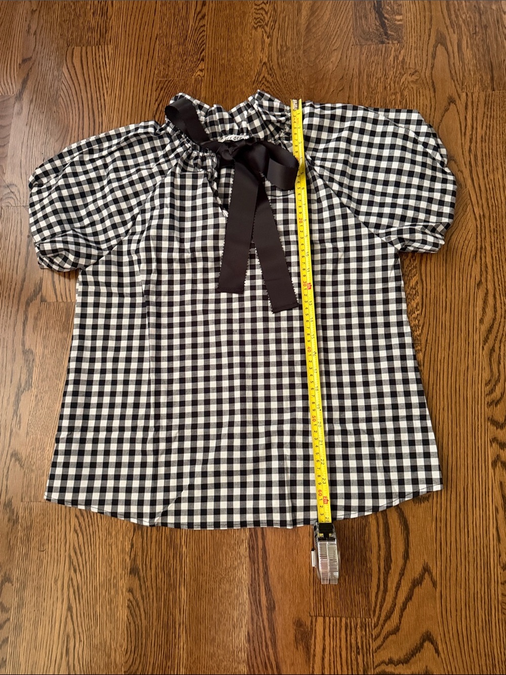 GeeGee black and white gingham bow top small - Picture 11 of 11
